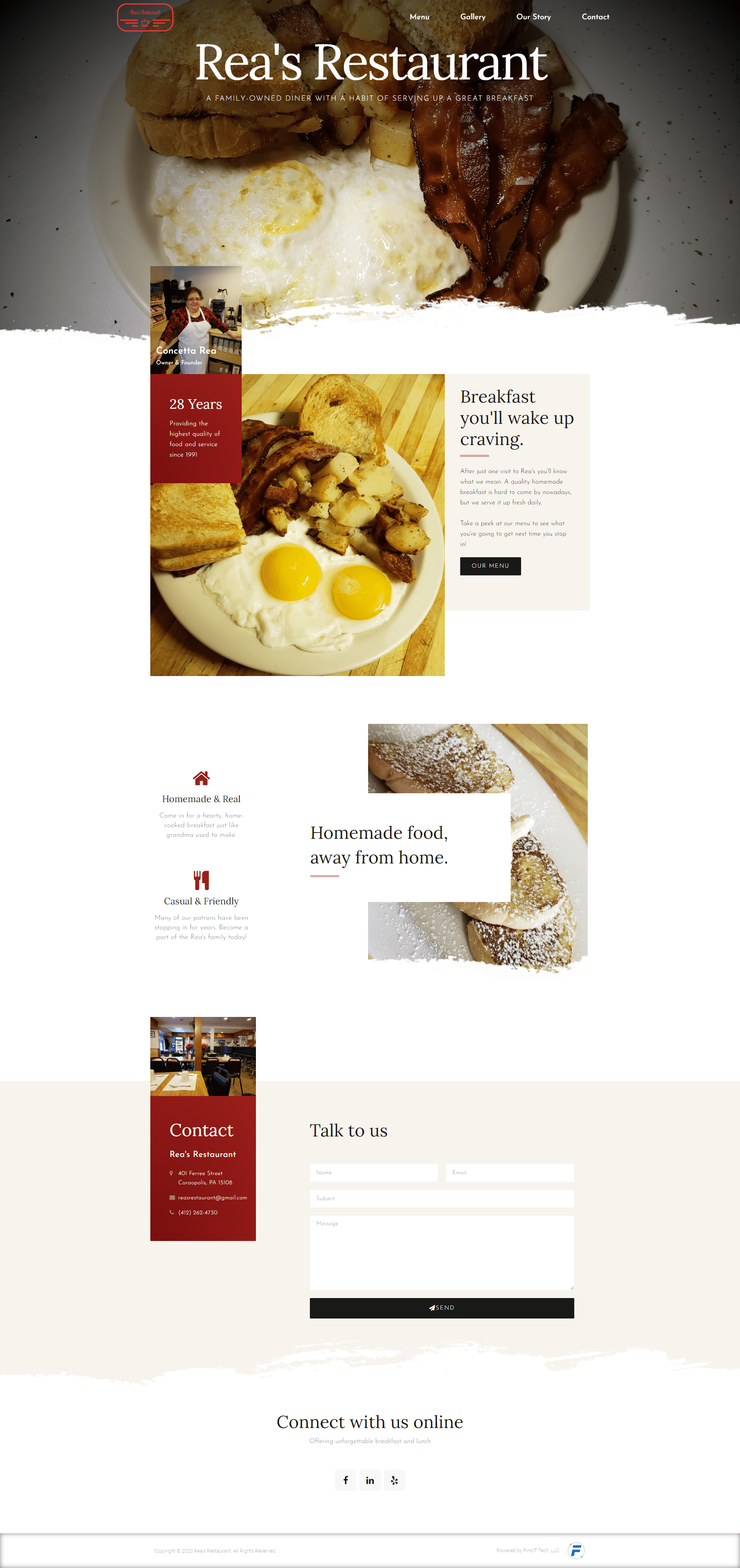 Rea's Restaurant Website