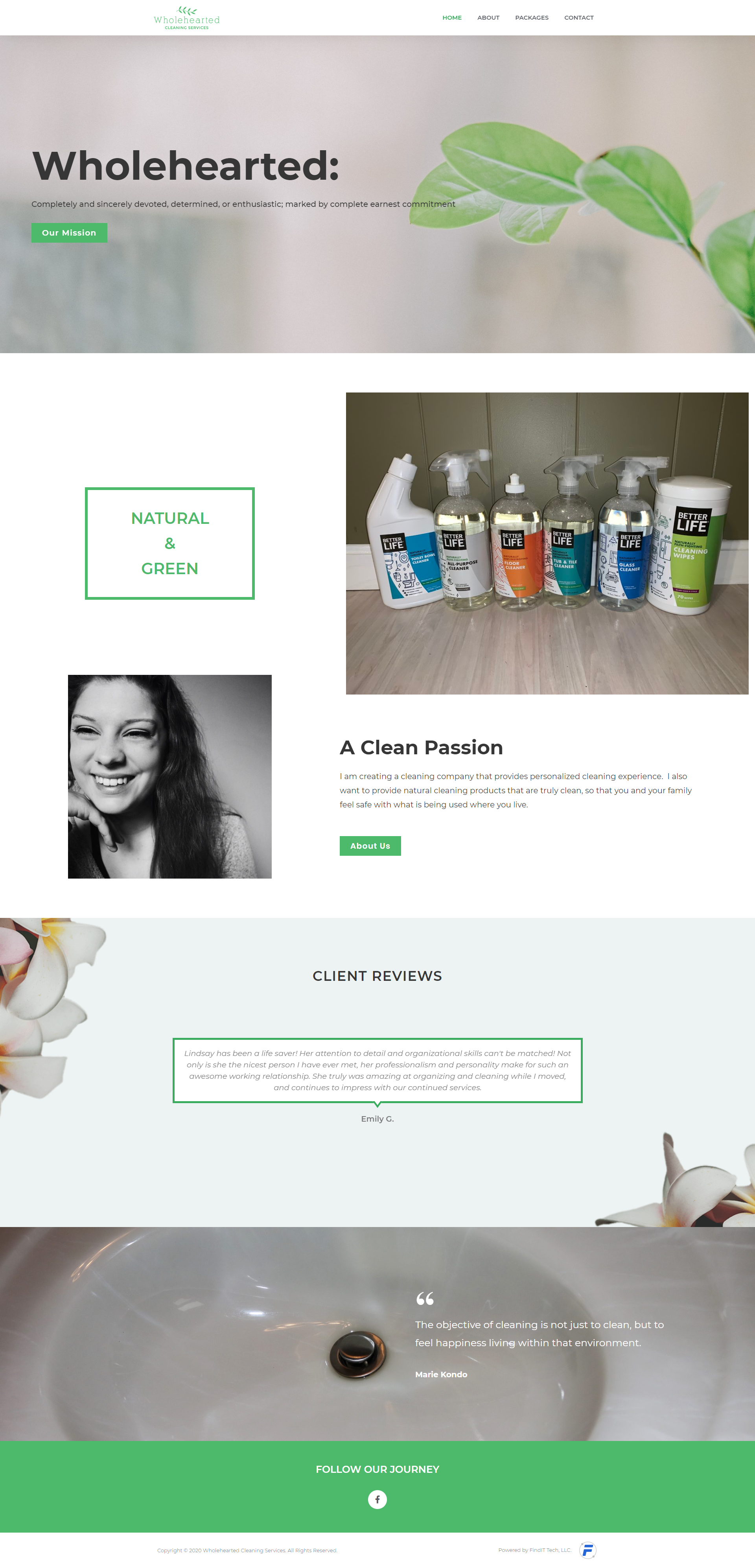 Wholehearted Cleaning Services WordPress Website
