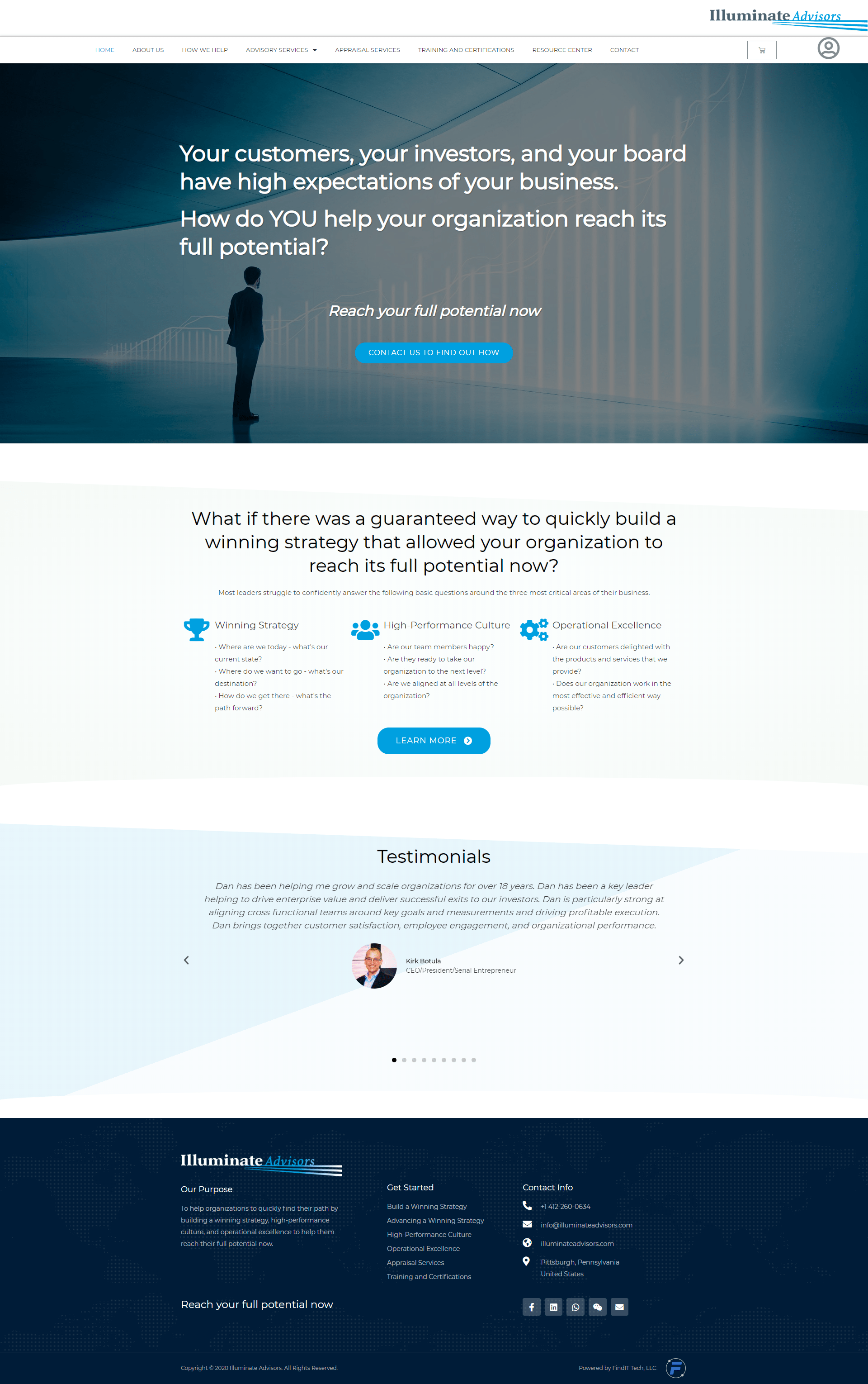 Illuminate Advisors Custom WordPress Site