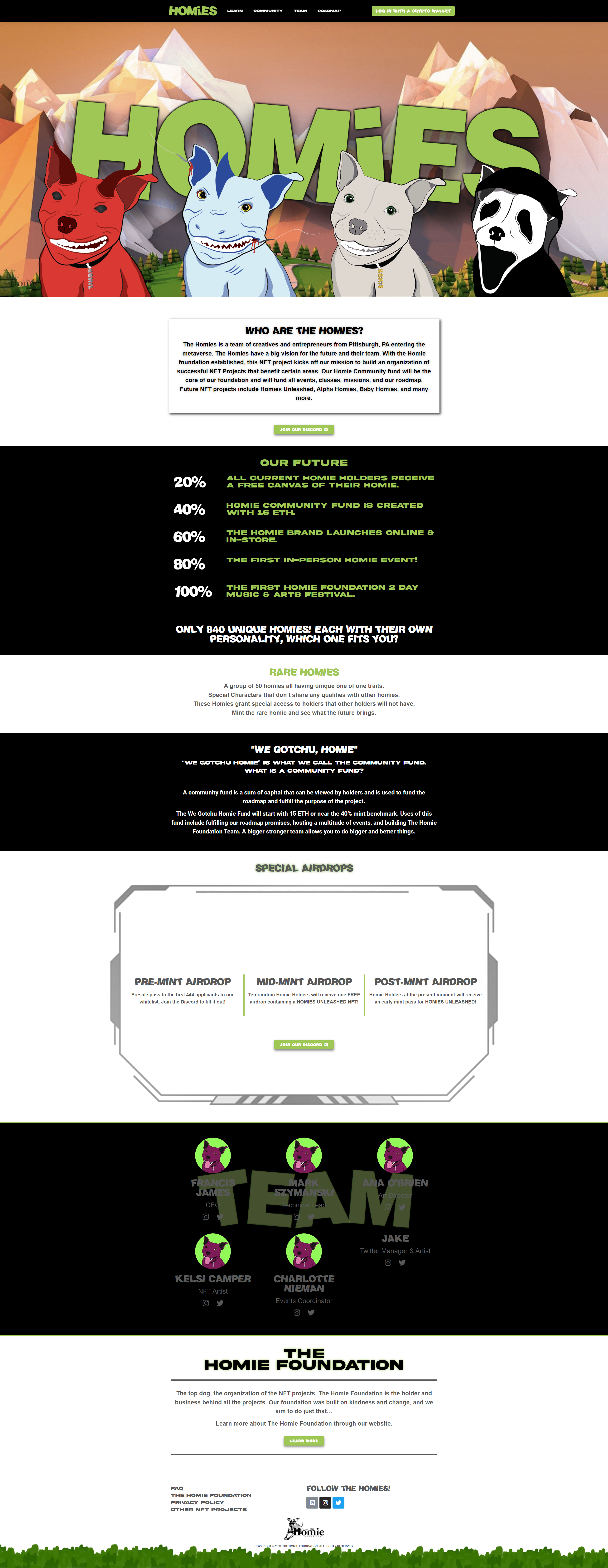 NFT Homies WordPress Site